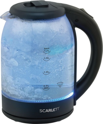 Чайник электрический Scarlett SC-EK27G90 1.7л. 1800Вт черный корпус: стекло | код 1745949 | SCARLETT