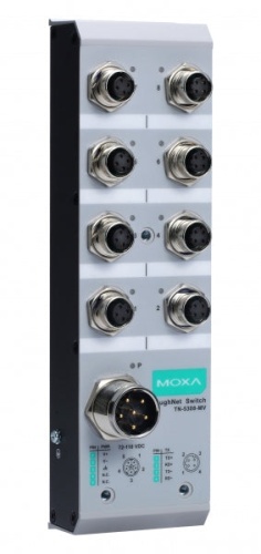Коммутатор TN-5308-MV-CT-T Unmanaged Ethernet switch with 8 10/100BaseT(X) ports, M12 connectors, 72/96/110 VDC, conformal coating, t: -40/75 | код 00-06123361 | MOXA