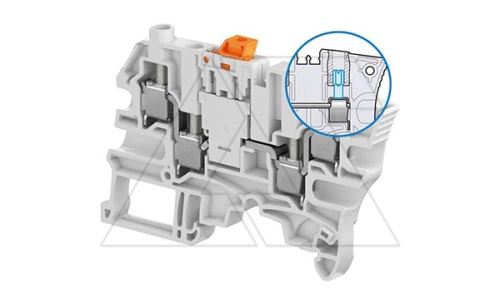 Клемма ZS6-S-4S-T2/6 винтовой зажим, с ножевым расцепителем, 4 конт, 2 тест. гнезда, 27А, 500В | код 1SNK506316R0000 | Entrelec