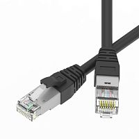 Патч-корд экранированный SLIM CAT6A S/FTP 4х2, 28 AWG, LSZH, чёрный, 1м | код RN6ASF4510BK-28 | DKC