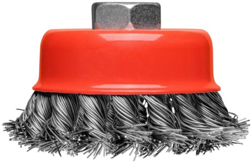 Корщетка-чашка, гайка М14, стальная витая проволока 75 мм, блистер | код 39097 | FIT фото 6 Корщетка-чашка, гайка М14, стальная витая проволока 75 мм, блистер | код 39097 | FIT фото 6