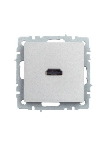 BRITE Розетка HDMI РHDMI-0-БрА алюминий | код BR-H10-K47 | IEK фото 2