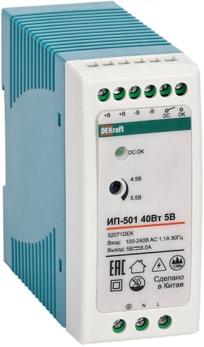 Импульсный источник питания 40Вт 36В 1,1А ИП-501 | код 52075DEK | DEKraft
