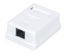 Розетка компьютерная 1-м ОП WR-WS-8P8C-C5E-1 RJ45 кат.5E неэкранир. Dual IDC бел. | код 505215 | WRline