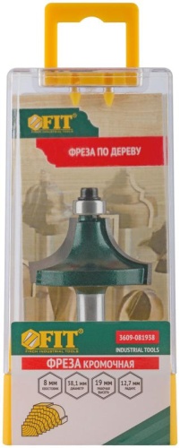 Фреза кромочная калевочная с подшипником DxHxL=38,1х19х57,7 мм | код 3609-081938 | FIT фото 4 Фреза кромочная калевочная с подшипником DxHxL=38,1х19х57,7 мм | код 3609-081938 | FIT фото 4