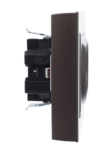 BRITE Розетка 2-местная с заземлением с защитными шторками 16А в сборе РСш12-3-БрТБ темная бронза | код BR-R24-16-K45-F | IEK фото 5