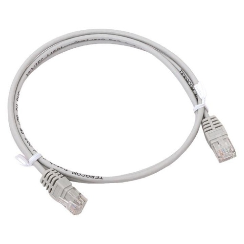 Патч-корд кат.5E UTP неэкранир. PVC 1Гбит/с 1м сер. TERACOM | код TRC-5EUTP-PVC-1M-GY | EKF