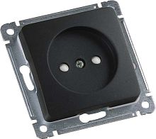 MASTER Розетка одноместная со шторками, скрытой установки, в рамку, черный | код РС16-402-08 | HEGEL