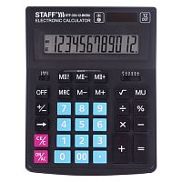 Калькулятор настольный STAFF PLUS STF-333-BKBU ( 200x154 мм) 12 разрядов, ЧЕРНО-СИНИЙ, 250461 | код 250461 | STAFF