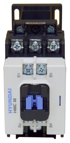 Магнитный контактор HGC12 11NS D024 12А 5.5 квт при АС3 (380-440В) напряжение катушки 24В DC 1НО+1НЗ | код 13.01.01.000538 | Hyundai