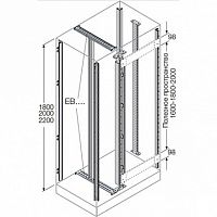 Стойки каркаса+для ячеек+каб секции H=1800м | код. EM1803 | ABB