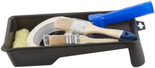 Набор для покраски дверей и окон (ванночка 290х150 мм + валик полиакрил 100 мм + малярная лента 25 мм x 50 м + кисти 25 , 38 мм) | код 3035 | FIT фото 4