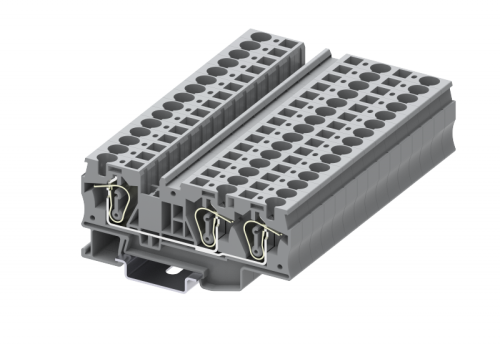 TC6-3-GY Клемма TC 1-2 проходная пружин., сеч.6мм2, сер., шт | код TC6-3-GY| SUPU