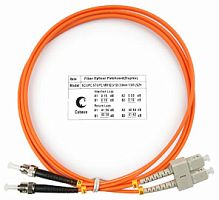 Cabeus FOP-62-SC-ST-25m Шнур оптический duplex SC-ST 62,5/125 mm 25м LSZH | код 8444c | Cabeus
