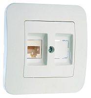 Розетка компьютерная кат.5E+гнездо Makel 55035