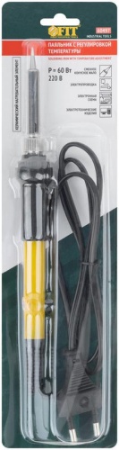 Паяльник 220 В с регулировкой температуры, керамический нагревательный элемент, 60 Вт | код 60497 | FIT фото 3 Паяльник 220 В с регулировкой температуры, керамический нагревательный элемент, 60 Вт | код 60497 | FIT фото 3