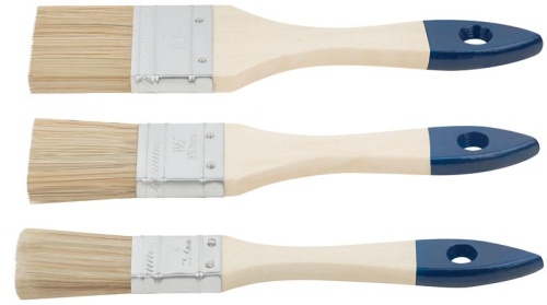 Кисть флейцевая синяя ручка набор 3шт(1дюйм 1.5дюйм 2дюйм) FIT 01501 фото 5