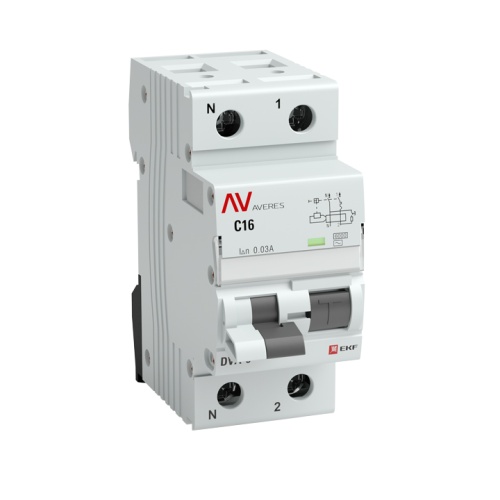 DVA-6 1P+N 3А (C) 30мА (A) 6кА EKF AVERES | код rcbo6-1pn-3C-30-a-av | EKF