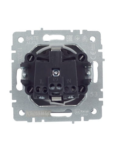 BRITE Розетка 1-местная с заземлением с защитными шторками и крышкой 16А IP44 РСбш10-3-44-БрГ графит | код BR-R16-16-44-K53 | IEK фото 3