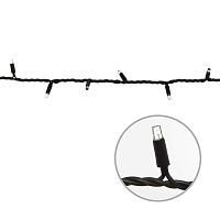 Гирлянда светодиодная ULD-F90PRO S10M-100/TBK WW 10м без вилки с эффектом мерцания соединяемая 100 светодиодов тепл. бел. свет (2700К) IP67 провод черн. Uniel UL-00013333