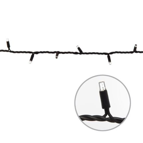 Гирлянда светодиодная ULD-F90PRO S10M-100/TBK WW 10м без вилки с эффектом мерцания соединяемая 100 светодиодов тепл. бел. свет (2700К) IP67 провод черн. Uniel UL-00013333