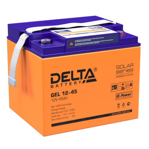 Аккумуляторная батарея GEL 12-45 Напряжение 12 В, Емкость 45 Ач | код 4614010140009 | DELTA
