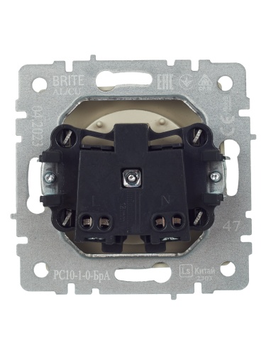 BRITE Розетка 1-местная без заземления без защитных шторок 10А РС10-1-0-БрА алюминий | код BR-R10-10-K47 | IEK фото 4 BRITE Розетка 1-местная без заземления без защитных шторок 10А РС10-1-0-БрА алюминий | код BR-R10-10-K47 | IEK фото 4