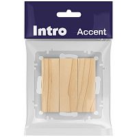 Выключатель Intro Accent 6-106-11 тройной, 10А-250В, IP20, СУ, AL/CU, сосна | код Б0063552 | ЭРА