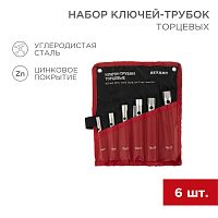 Набор ключей-трубок торцевых REXANT 8х17 мм, вороток, оцинкованные, 6 шт. | код 12-5874-2 | REXANT