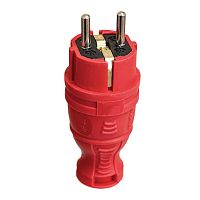 Вилка прямая с заземл. IP44 каучук красн. TOKOV | код TKE-C13-KV-Z | TOKOV ELECTRIC