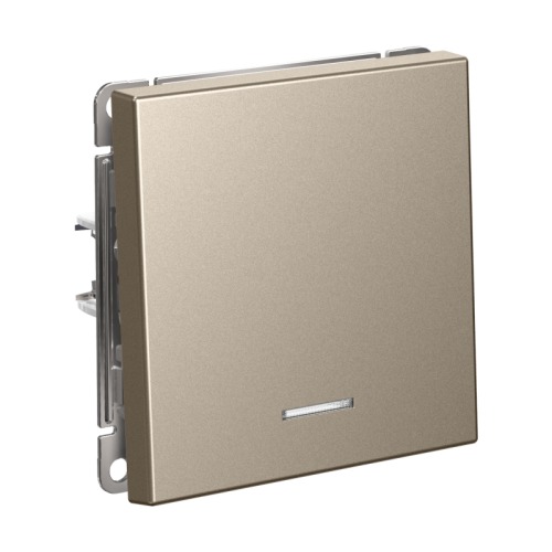 Выключатель кнопочный 1-кл. ArtGallery 10А с подсветкой механизм шампань SE GAL000516 фото 9