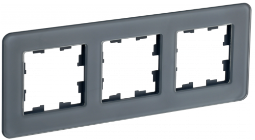 BRITE Рамка 3-мест. РУ-3-2-Бр стекло графит RE IEK | код BR-M32-G-41-K53 | IEK