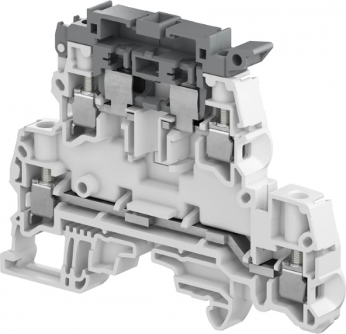 Клемма винтовая ZS4-D2-SF1 - 4 мм?, 2 уровня, 4 зажима, держатель предохранителя на верхнем уровне | код 1SNK508425R0000 | TE Connectivity