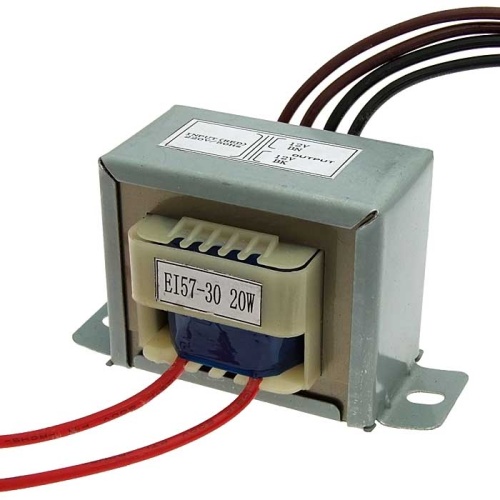 Трансформатор 50гц RUICHI EI57*30 220v to 2x12v 20W, крепление на 2 винта | код 97739 | Ruichi