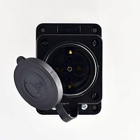 Розетка прямая 1х2Р+РЕ 1х16А 220v (каучук) (106-0400-0103/103)