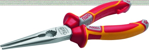 Длинногубцы прямые диэлектрические 1000В VDE 170 мм, покрытие Crom, рукоятки SoftGripp 3K | код 140-49-VDE-170 | NWS