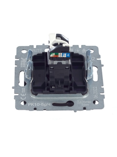 BRITE Розетка компьютерная RJ45 кат.5E РК10-БрЧ черный | код BR-K10-1-K02 | IEK фото 4