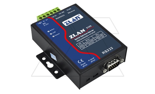 Преобразователь интерфейсов ZLAN5103, RS-232/485/422 в Ethernet, 1xRS-485/422, 1xRS-232, 24VDC | код ZLAN5103 | ZLAN