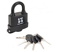 Замок навесной всепогодный с увеличенным количеством ключей, АЛЛЮР ВС1Ч-375П черный | код 6776 | ПТК