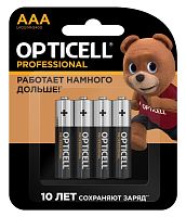 Элемент питания алкалиновый AAA/LR03 (блист. 4шт) Professional | код 5052002 | Opticell