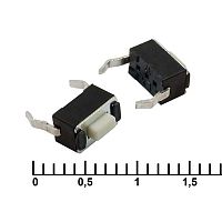 Тактовая кнопка RUICHI IT-0343, 6.1x3.5x4.5 мм, OFF-(ON), 50 мА, 12 В, 100 мОм, пайка в плату | код 83353 | Ruichi