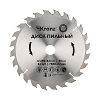 Диск пильный 250 мм х 24 зуб х 30 мм Kranz | код KR-92-0126 | KRANZ