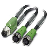 Кабель для датчика / исполнительного элемента SAC-4P-M12Y/2X 1,0-PUR/M12FSVP | код 1696374 | PHOENIX CONTACT