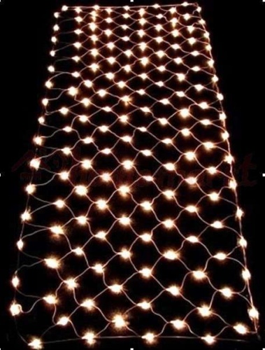 Гирлянда-сетка NTLD144-WW-E-F 10% мигающих LED уличная теплый белый | код 4690601034762 | JazzWay