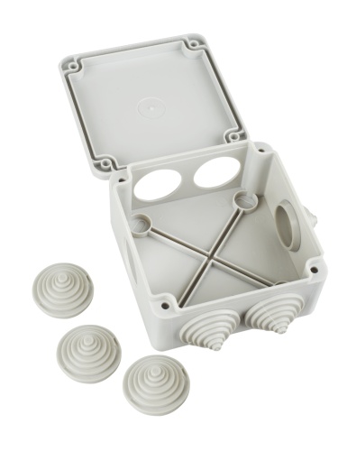 Коробка распаячная КМ для открытой проводки 100х100х45мм IP44 6 вводов (RAL 7035) | код UKO11-100-100-045-K41-44 | IEK фото 4