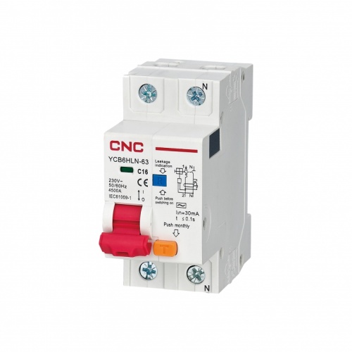 Диф. автомат YCB6HLN-63 20А 1P+N 10мА 4,5кА B (электрон.) | код A001262 | CNC