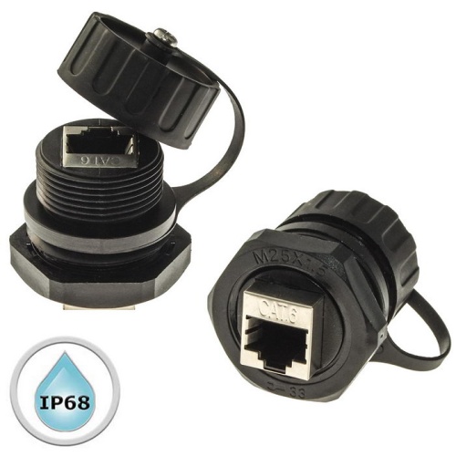 Разъём герметичный SZC RJ45M25Z0-6BG, 10BASE-T,100 BASE-T, 1000 BASE-T | код 107886 | SZC