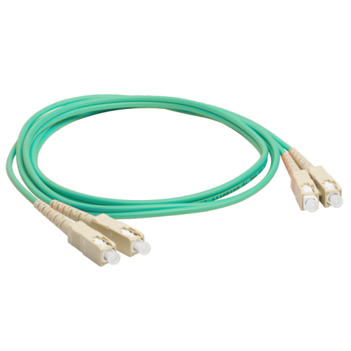Патч-корд оптический LANMASTER, дуплексный, SC/PC-SC/PC, OM3, LSZH, 0.5 м | код LAN-2SC-2SC/OM3-0.5 | LANMASTER