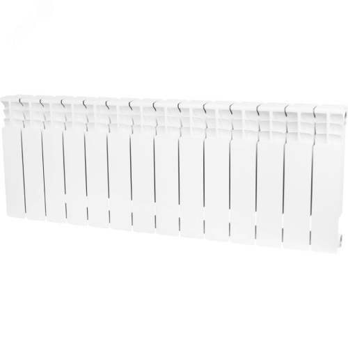 Радиатор биметаллический секционный 350/90/14 боковое подключение | код SRB-0310-035014 | STOUT