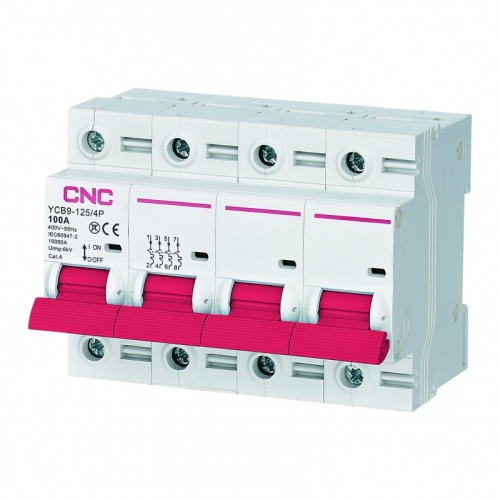 Модульный автоматический выключатель YCB9-125 100А 4P 10кА D | код A030705 | CNC Модульный автоматический выключатель YCB9-125 100А 4P 10кА D | код A030705 | CNC